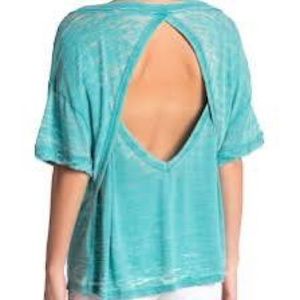 NWT Free People Viola Open Back Tee M